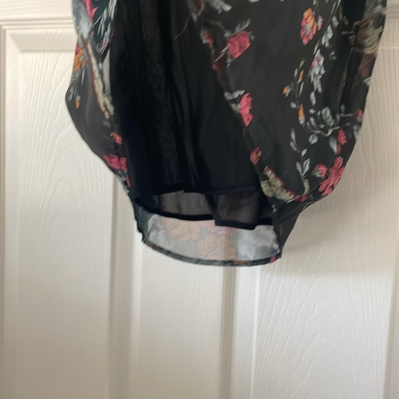 Floral Black Dressy Tank Top with built in camisole - Picture 3 of 5
